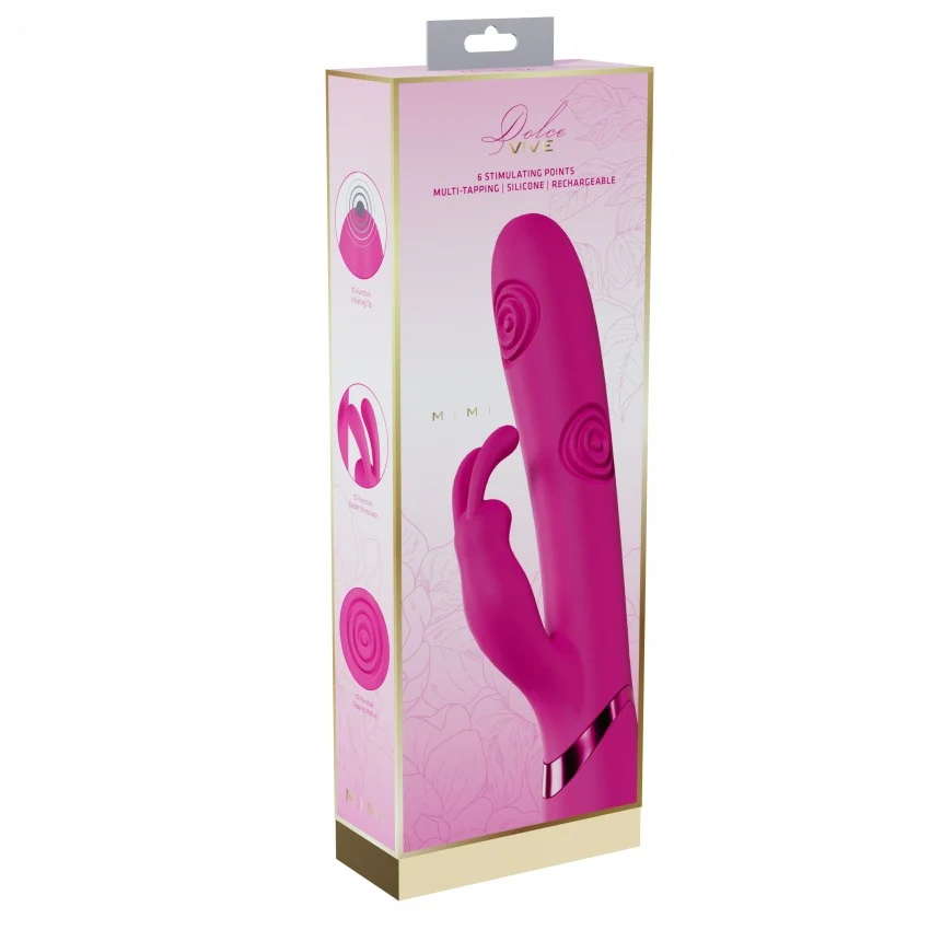 Vive Mimi Triple Motor G-Spot Tapping Rabbit Vibrator Pink - Image 2