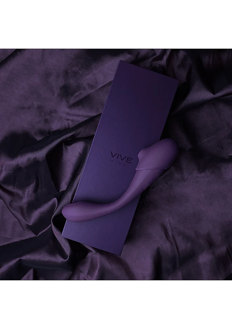 Vive Mirai Double-Ended Pulse Wave & Air Wave Bendable Vibrator - Purple - Image 8