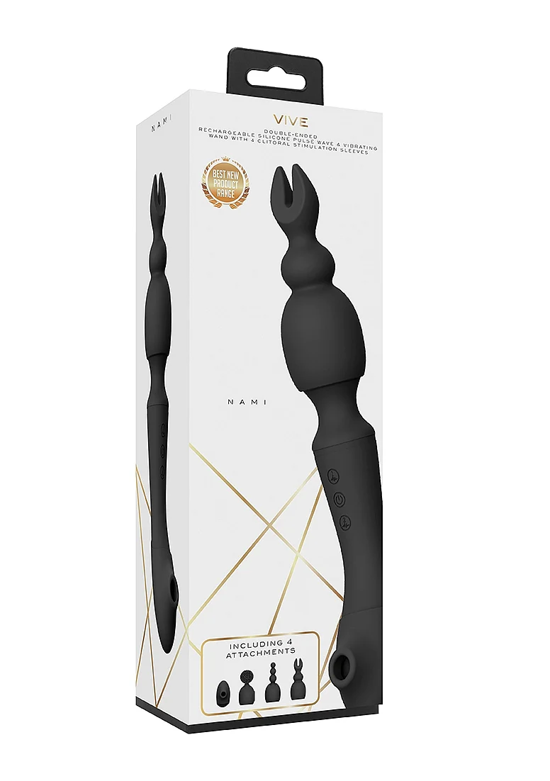 Vive Nami Pulse-Wave & Vibrating Wand - Black