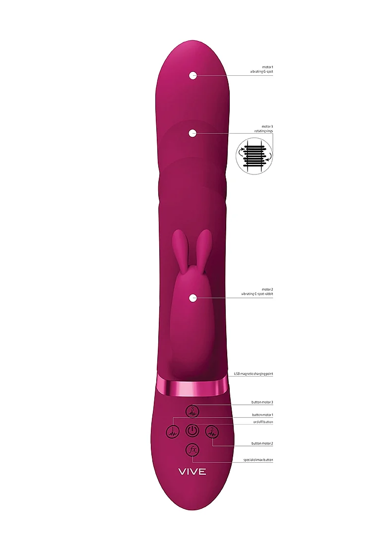 Vive Nari Vibrating and Rotating Wiggle G-Spot Rabbit - Pink - Image 2