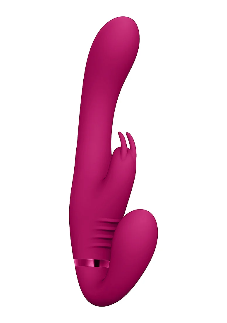 Vive Satu Vibrating Triple Motor Silicone Strapless Strapon - Pink - Image 8