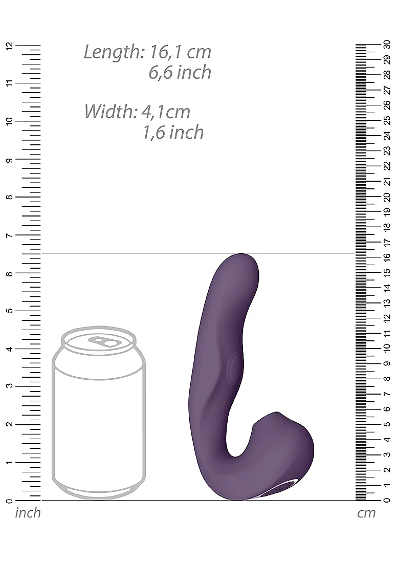 Vive Zaki Rechargeable Silicone Airwave-Pulse Wave Vibrating G-Spot Vibrator - Purple - Image 6