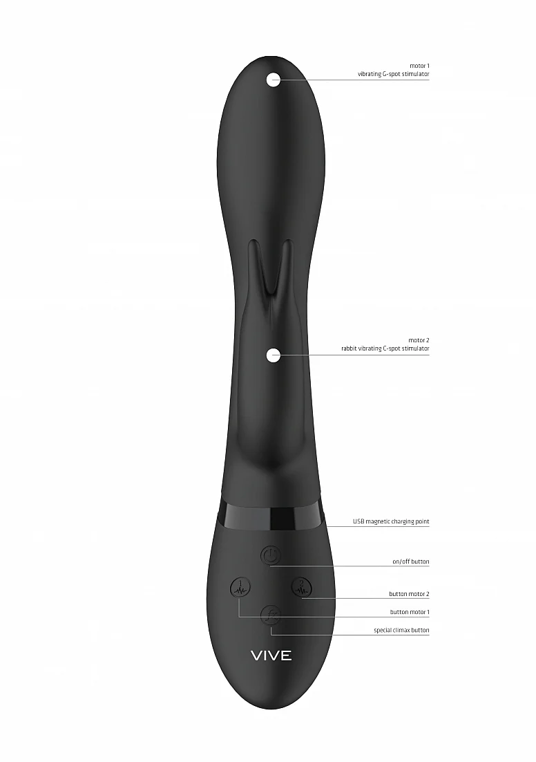 Vive Zosia Classic G-Spot Rabbit Vibrator - Black - Image 5
