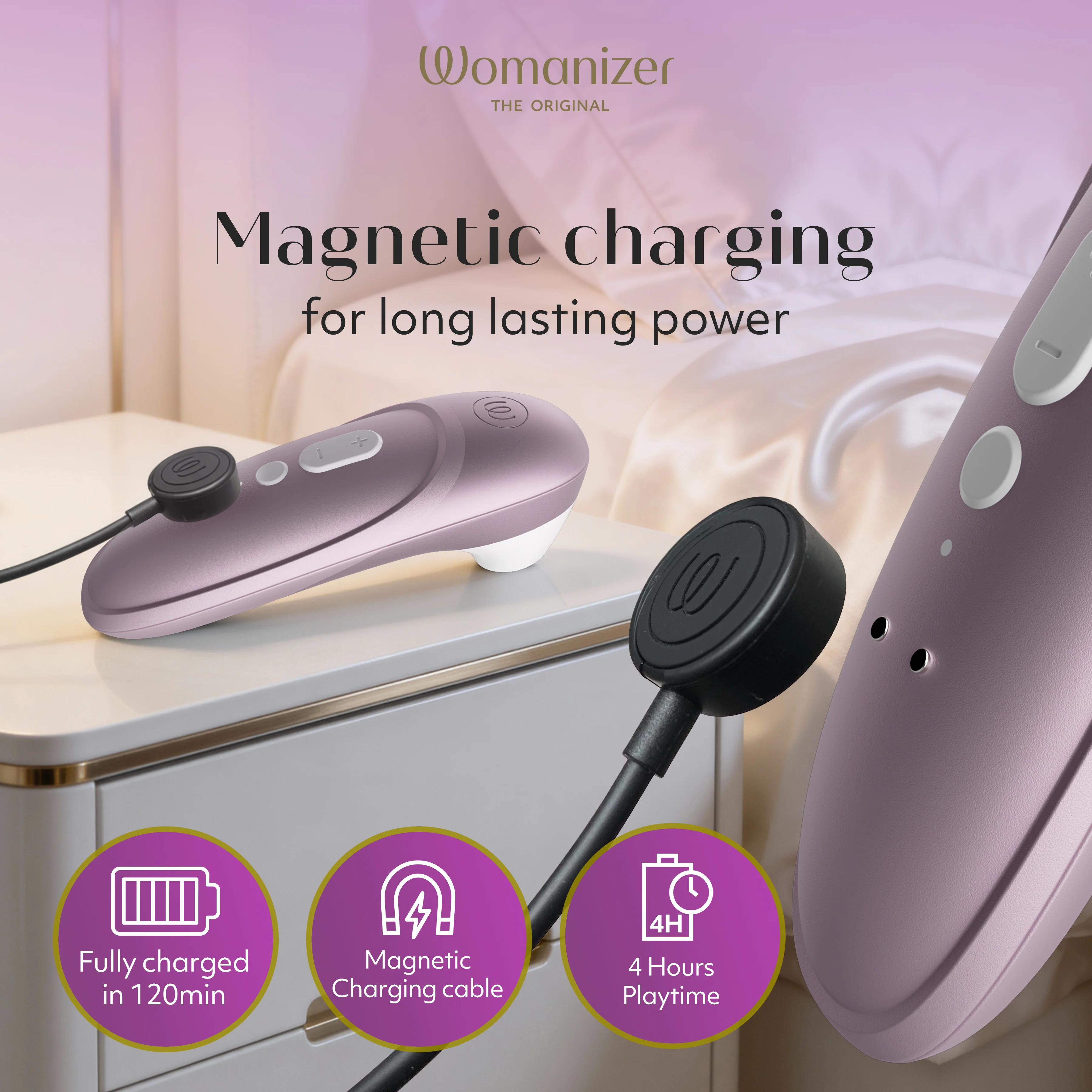 Womanizer Pro Pleasure Air Clitoral Suction Stimulator Lilac Pink - Image 8