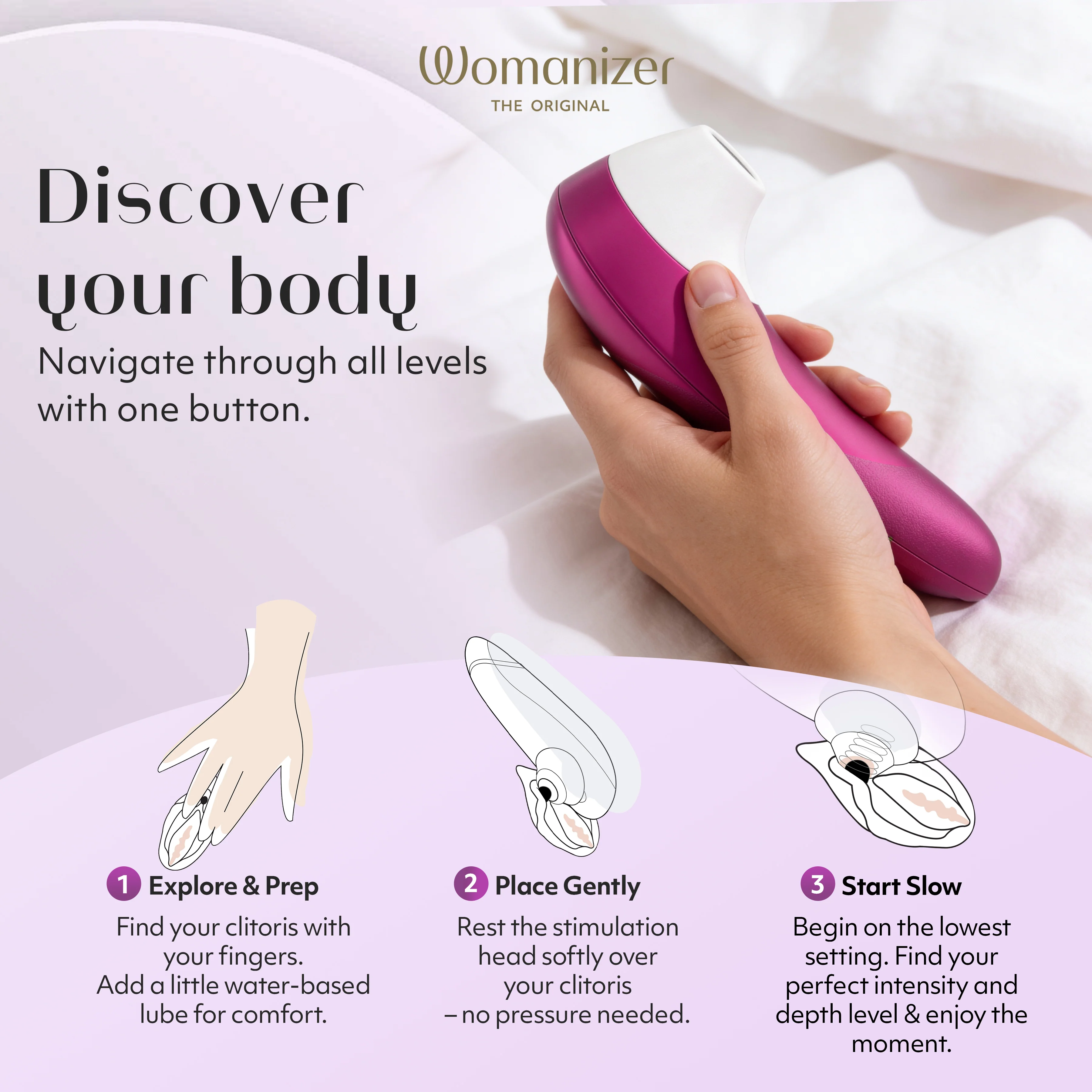 Womanizer Pro Pleasure Air Clitoral Suction Stimulator Vibrant Pink - Image 4