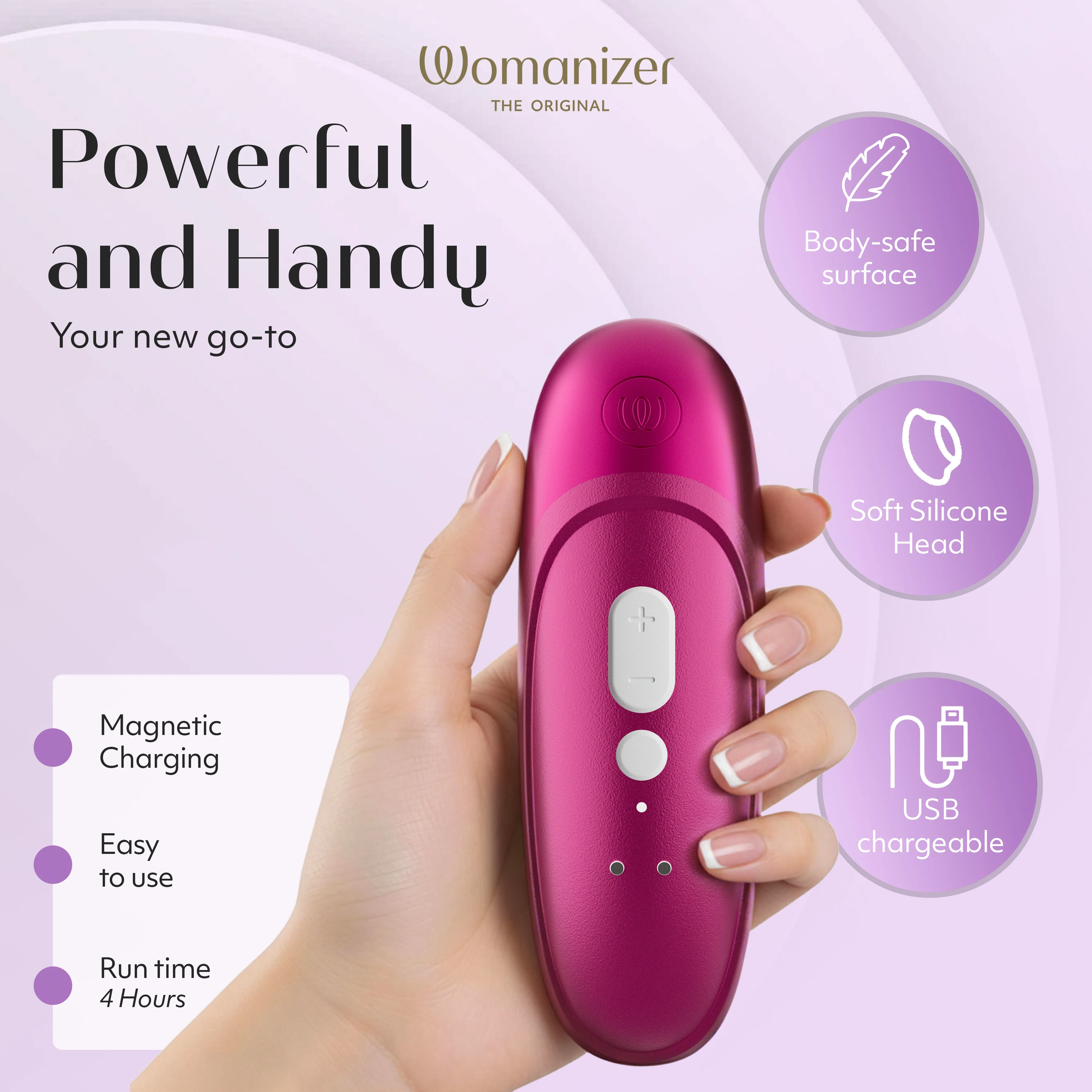 Womanizer Pro Pleasure Air Clitoral Suction Stimulator Vibrant Pink - Image 6