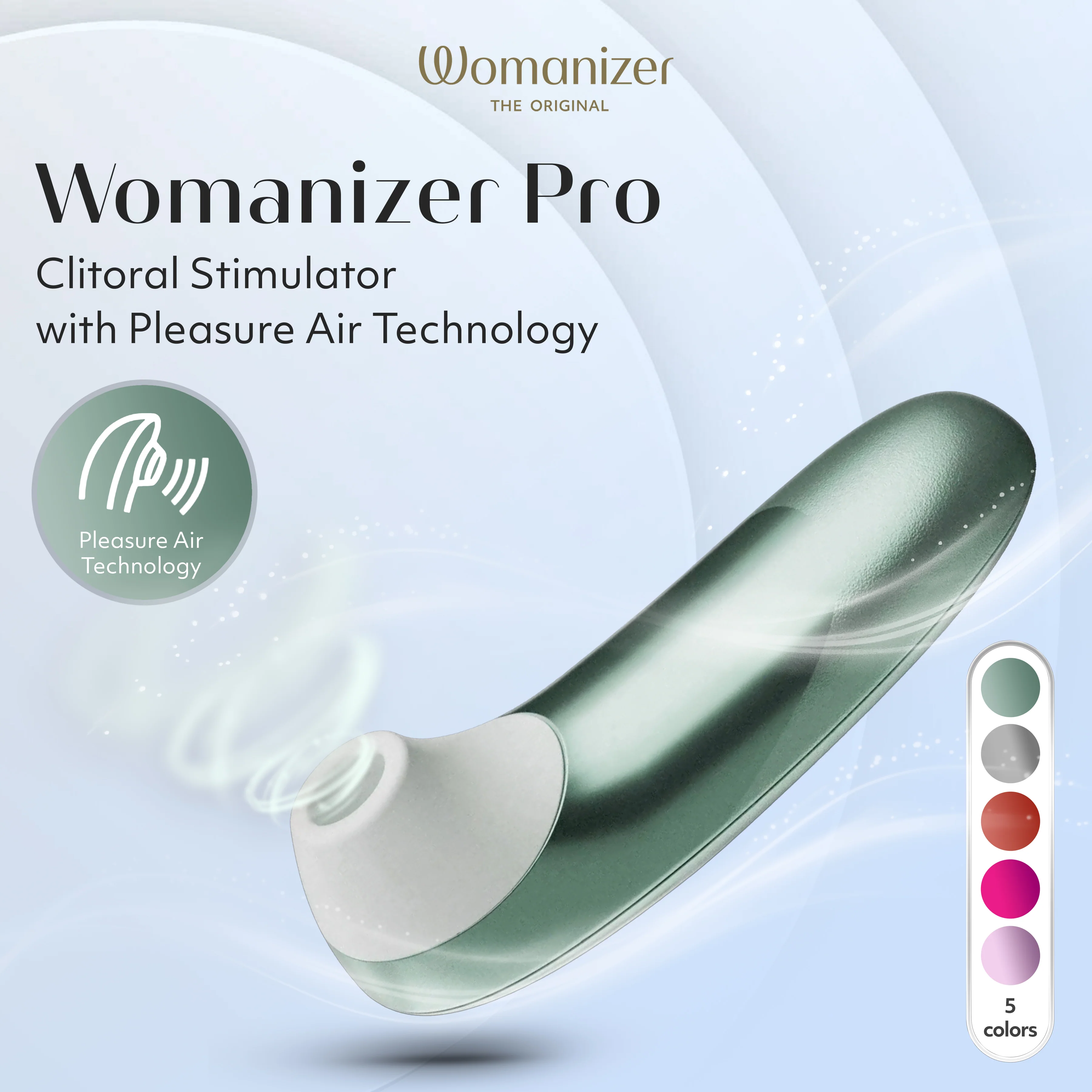 Womanizer Pro Pleasure Air Clitoral Suction Stimulator Sage Green - Image 2
