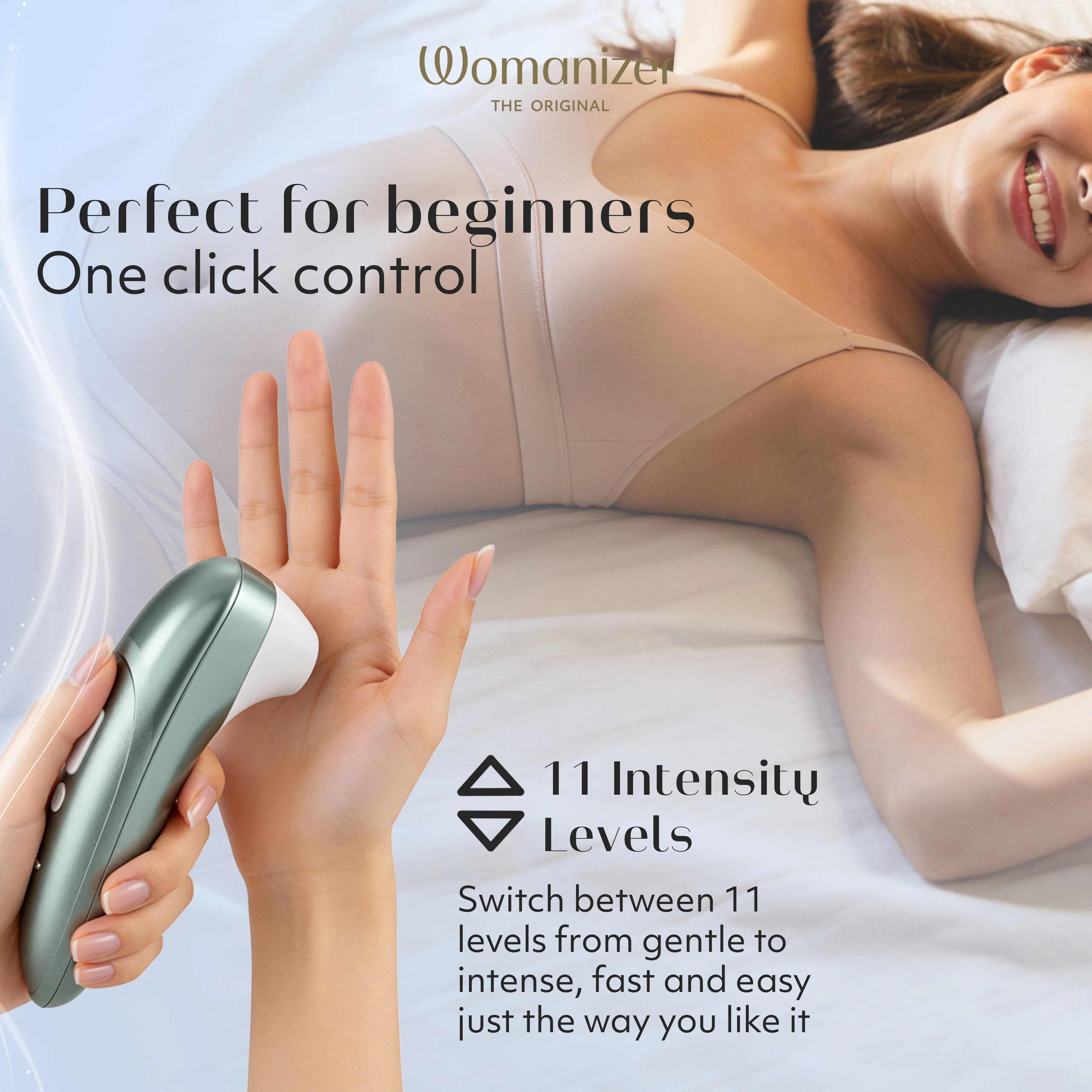 Womanizer Pro Pleasure Air Clitoral Suction Stimulator Sage Green - Image 3