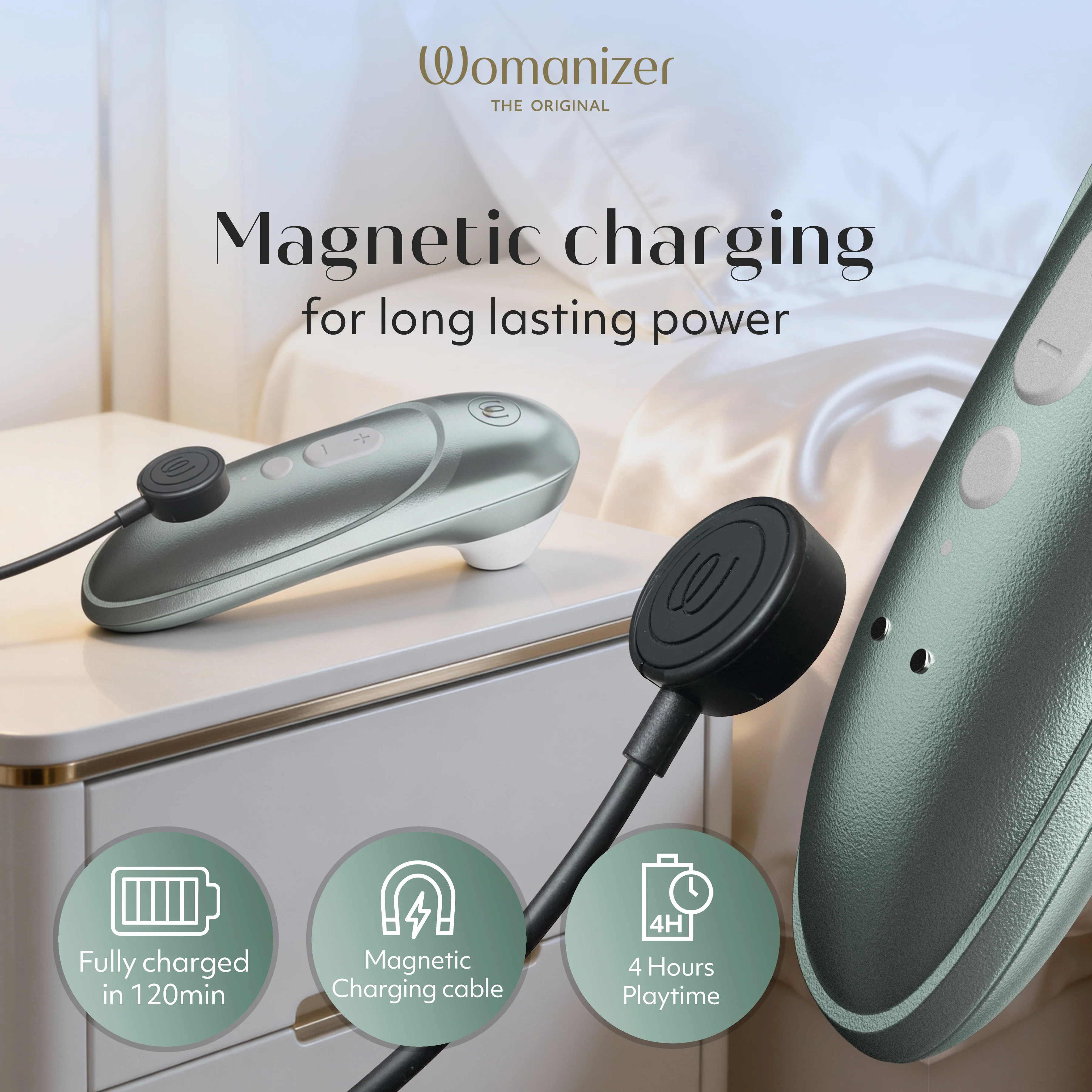 Womanizer Pro Pleasure Air Clitoral Suction Stimulator Sage Green - Image 8